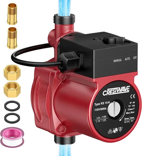 Miniatura 10 de CrestWave Bomba de recirculación de agua caliente, bomba de circulación de agua de 93 W 110 V para calentador de agua, bomba de agua caliente