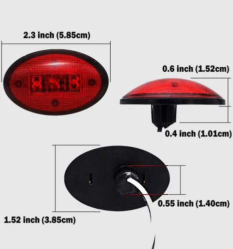 Miniatura 4 de KEING Luces LED con marcador lateral para guardabarros de cama doble para Ford 1999-2020 F250 F350 F450 F550 (2 unidades rojas + 2 unidades ámbar)