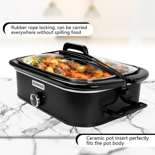 Miniatura 5 de Olla de cocción lenta de 4 cuartos con configuración manual de olla de guisantes - Aparato pequeño de cocina perfecto para cenas familiares, olla