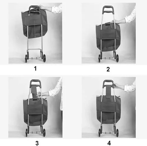 Miniatura 6 de Bolsa de repuesto para carrito de compras de 72L, bolsa de repuesto para carrito de compras, bolsa de almacenamiento impermeable de tela Oxford