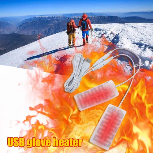 Miniatura 6 de Almohadilla calentadora de guantes eléctricos, almohadilla térmica portátil, almohadilla térmica recargable por USB, forro de guantes de fibra