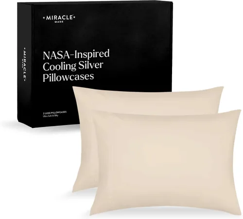Miniatura 6 de Miracle Made Luxe - Fundas de almohada refrescantes, paquete de 2, limpias y 300 hilos, protector transpirable para pieles sensibles, fundas