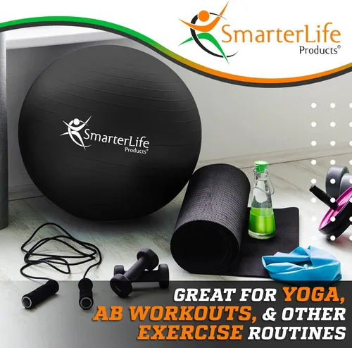Miniatura 2 de SmarterLife - Pelota de yoga y ejercicio para fitness, equilibrio, estabilidad o embarazo, pelota para entrenamiento de tronco y terapia física
