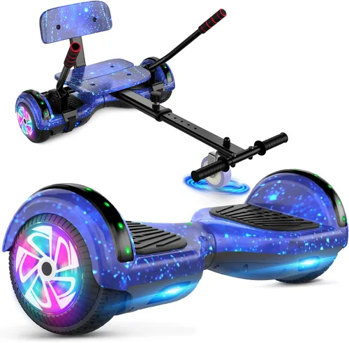 CBD Patinete con luces LED Corlorful, ruedas de 6.5 pulgadas, scooter doble de 300 W para niños, niñas, niños y adultos, todas las edades A04-Azul