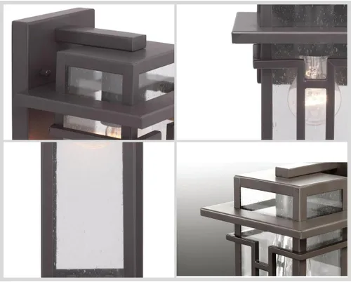 Miniatura 17 de Progress Lighting Boxwood Collection - Farol de pared pequeña de cristal transparente con semillas Craftsman, para exteriores, bronce antiguo, 11.75