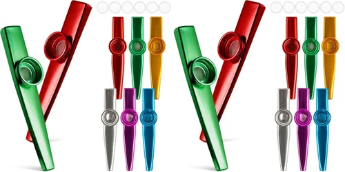 Miniatura 9 de LovesTown Kazoos Instrumentos Musicales, 6 Piezas de Kazoos de Metal con Flauta para Niños, Regalo, Favor de Fiesta, Relleno de Bolsa de Regalo