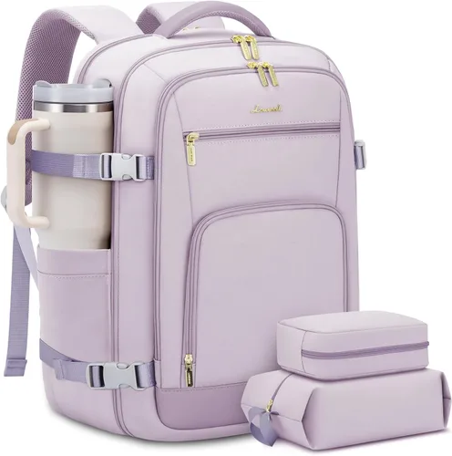 Miniatura 34 de LOVEVOOK Mochila de viaje para mujer y hombre, Beige, Mochilas de viaje
