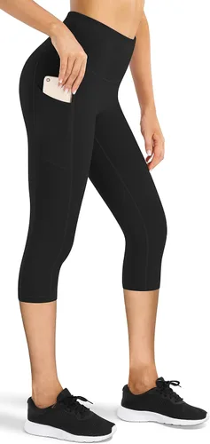 Fengbay Pantalones de yoga de cintura alta, pantalones de yoga con bolsillo, control de abdomen, entrenamiento, correr, leggings de yoga elásticos