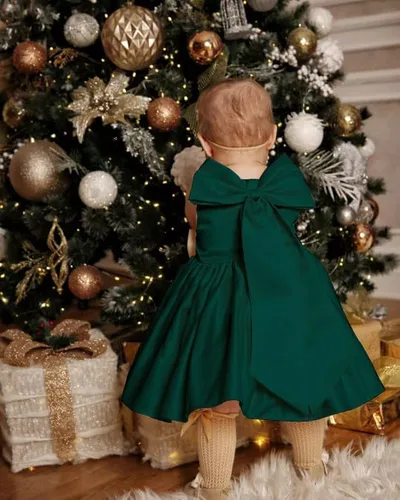 Miniatura 6 de 6M-8T - Vestido de fiesta de tutú para bebé, con lazo grande, para concurso de cumpleaños, para bautizo