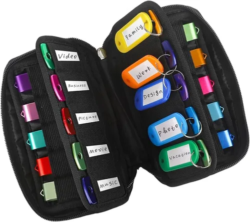 Miniatura 7 de Estuche para Unidad Flash USB de Material Suave, Estuche Soporte para Unidad Thumb, Organizador de Soporte para Unidad USB, Bolsa Portátil