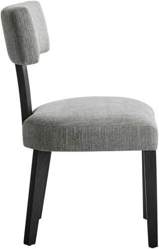 Miniatura 5 de Modway Nalani - Juego de 2 sillas de comedor sin brazos en tejido jaspeado, gris y negro, sillas auxiliares contemporáneas con patas de madera