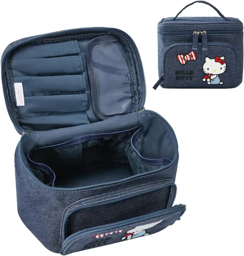 Miniatura 30 de AmBealla Bolsa de maquillaje grande impermeable con soporte para brochas de maquillaje, lindo organizador de maquillaje impreso para mujeres que