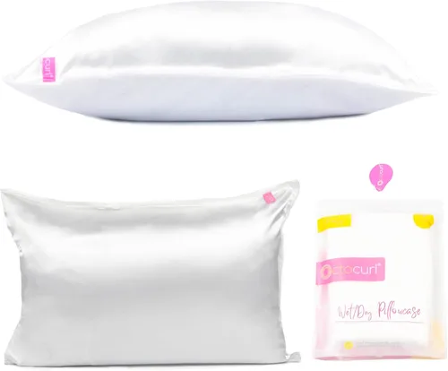 Miniatura 9 de Octocurl Funda de almohada de satén reversible en microfibra absorbente para cabello mojado Más suave que la seda Funda de almohada de satén