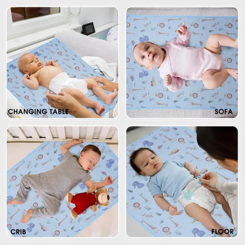 Miniatura 3 de Cambiador de bebé de cuero vegano - Cambiador portátil lavable, cambiador de viaje plegable para bebé, regalos de ducha para recién nacidos y niños