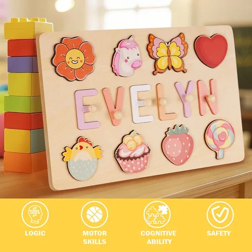 Miniatura 2 de Rompecabezas con Nombre Personalizado para Niños - Regalos de Navidad Personalizados para Niñas y Niños Pequeños - Juguetes de Aprendizaje Temprano