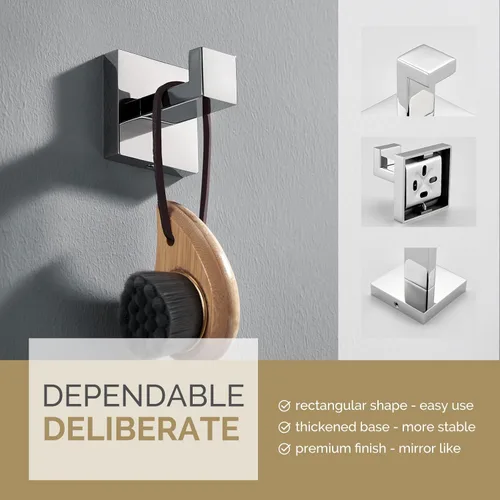 Miniatura 6 de Angle Simple Gancho para toalla de baño, SUS 304 de acero inoxidable para ducha, toalla de baño, colgador de bata, gancho de pared, cromo pulido