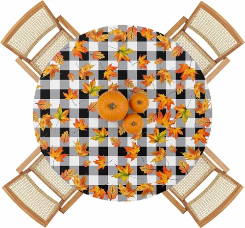 Miniatura 21 de Mantel Ajustable con Cola de Conejo de Pascua para Mesa Redonda, Cubierta de Mesa de Tulipán y Huevo de Primavera con Borde Elástico Impermeable