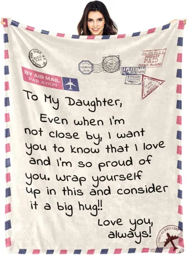 Regalos para hija, regalo para hija de mamá, regalos de cumpleaños para hija adulta de papá, manta de franela única para mi hija para Navidad, manta