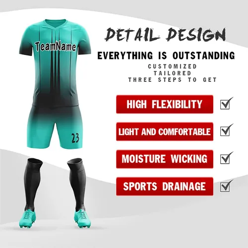 Miniatura 2 de Jersey de fútbol personalizado con pantalones cortos impresos con nombre número de entrenamiento uniformes de gran tamaño para hombres y niños