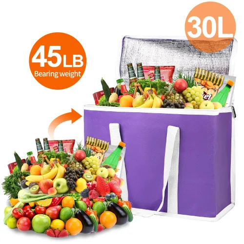 Miniatura 150 de Bodaon Paquete de 10 bolsas aisladas para entrega de alimentos para comidas calientes y frías, bolsas térmicas y enfriadoras, bolsa aislante de Negro