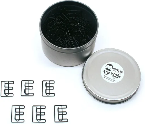 Miniatura 31 de Butler in the Home Elige tu letra favorita del alfabeto de la A a la Z o números del 0 al 9, 100 clips de papel de color negro para iniciales