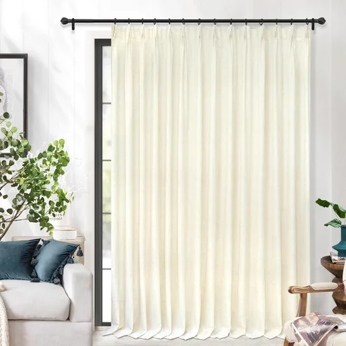 Miniatura 14 de DriftAway Cortinas plisadas de lino semitransparentes con textura de casa de campo sólidas y rústicas modernas para sala de estar y dormitorio, 2