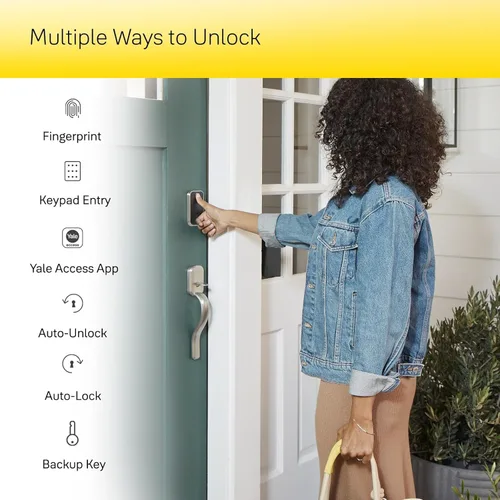 Miniatura 5 de Yale Assure Lock 2 Touch Deadbolt, cerradura de entrada de bronce aceitado con teclado digital táctil y escáner de huellas dactilares con llave