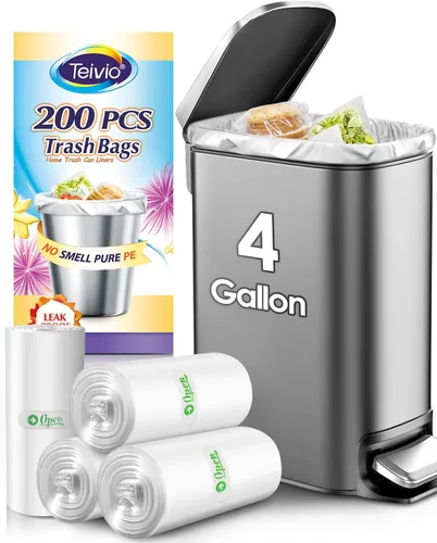 Miniatura 43 de Bolsas de basura fuertes de 1.2 galones, 220 unidades, bolsas de basura para baño, bolsas de plástico pequeñas para la oficina en casa, cocina, se