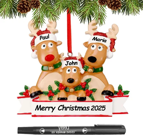 Miniatura 26 de Adornos de Navidad personalizados 2025, familia de 2, 3, 4, 5, 6, gnomo, adorno de Navidad personalizado con nombres, adornos familiares Gnomos
