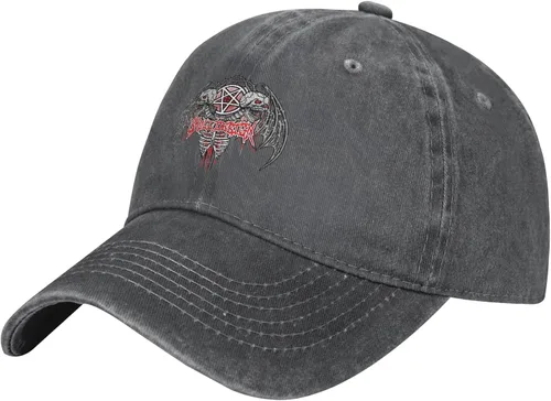 Cowboy Hat Trendy Hats for Man and Women Djustable Four Season Outdoor Baseball Cap of Hell Skull with Angel Deep Heather
