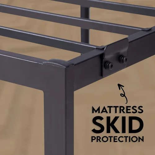 Miniatura 6 de Golden Gate - Base de cama de metal con cabecero, listones de acero resistente, no requiere somier, sin ruido, fácil montaje, diseño minimalista