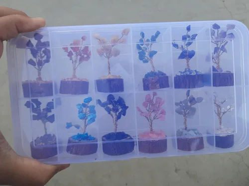 Miniatura 4 de Caja de árbol de cristal, caja misteriosa de cristal, hermoso árbol de cristal pequeño, caja de árbol de piedras preciosas, caja de árbol de dinero