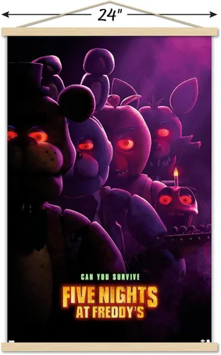 Miniatura 3 de Trends International Five Nights at Freddy's Movie - Póster de pared de una hoja, 22.37 x 34.00 pulgadas, paquete de impresión y colgador de madera