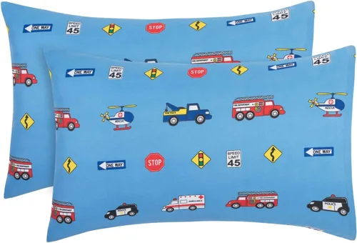 Paquete de 2 fundas de almohada de viaje para niños pequeños - 100% microfibra suave, transpirable e hipoalergénica - 14" por 20" fundas de almohada