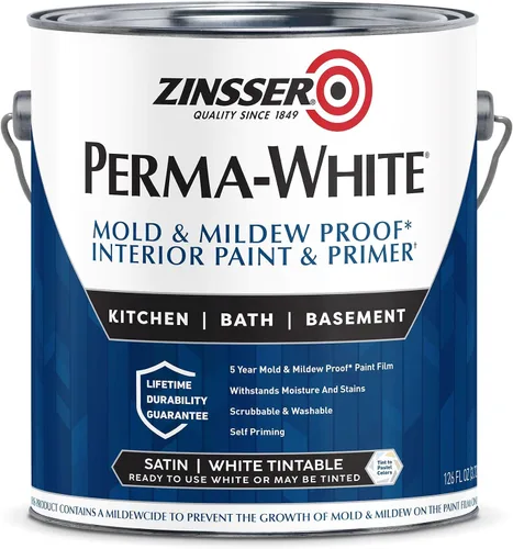 Miniatura 4 de Zinsser 2770 PERMA-WHITE - Pintura interior a prueba de moho y moho, 5 galones, color blanco cáscara de huevo