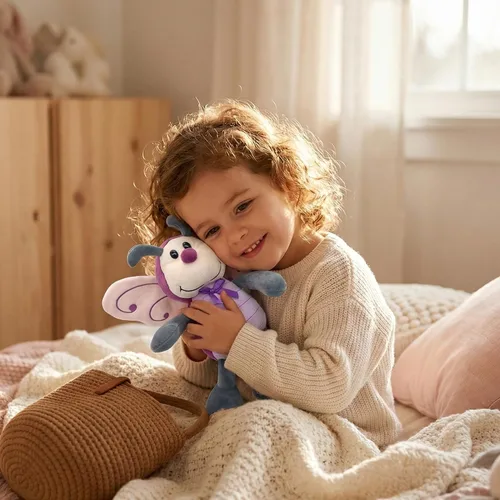 Miniatura 4 de Peluche de mariposa con bolsa de capullo, 12 pulgadas, color morado para niñas pequeñas Soft polyester metamorphosis pretend play toy with
