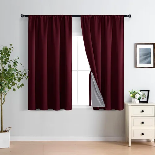 Miniatura 33 de XWZO Cortinas Opacas 100% Blancas - Cortinas de Bloqueo Total de Calor y Luz con Forro Negro para Dormitorio/Cuarto de Lavado, Paneles de Ventana