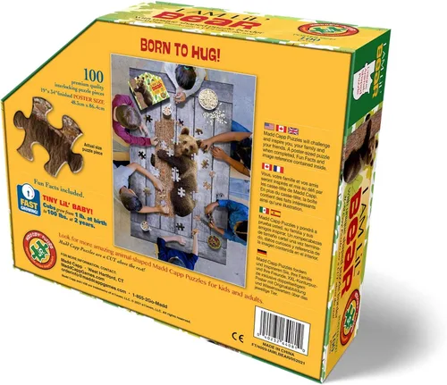 Miniatura 3 de Madd Capp Puzzles Jr. - I AM Lil' Bear - 100 piezas - Rompecabezas en forma de animal