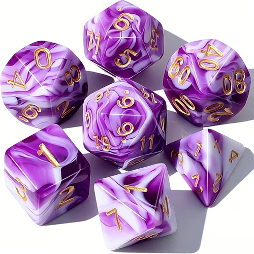Miniatura 18 de CiaraQ DND - Juego de dados poliédricos con una bolsa de dados negra para juegos de mesa de rol D&D RPG MTG Rojo mezclado azul+purpurina