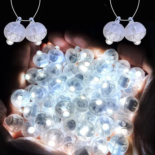 Miniatura 14 de 50 mini luces LED, globos de luz LED para decoraciones de fiesta, luces de fiesta de neón para linterna de papel, huevos de Pascua, fiesta de Rojo