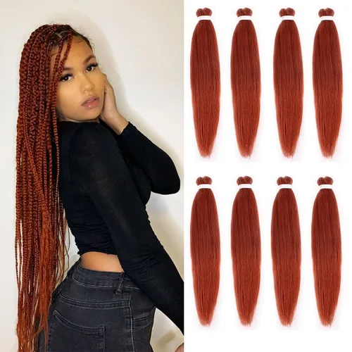 Miniatura 37 de Leeven 26 pulgadas, 2 paquetes de cabello trenzado color lila claro preestirado, cabello trenzado lavanda preestirado, extensiones de cabello