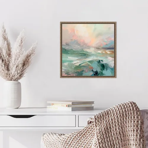 Miniatura 5 de Amanti Art Irena Orlov - Lienzo enmarcado para pared, 16 x 16 pulgadas, diseño de mañana rosa V, lienzo enmarcado para pared, obras de arte