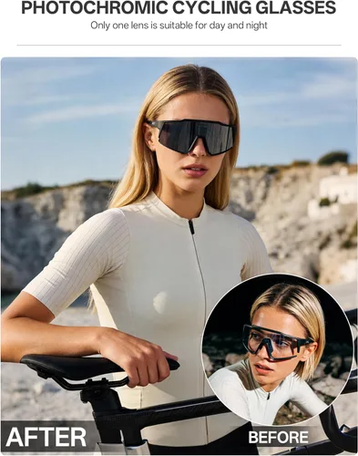 Miniatura 2 de KAPVOE Gafas de Ciclismo Fotocromáticas MTB Bicicleta de Montaña Lentes de Transición para Hombres Mujeres - K9022 01
