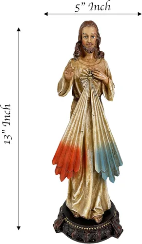 Miniatura 2 de Urbalabs Estatua de Jesucristo Santos Católicos Estatuas Religiosas Figuras religiosas 13 pulgadas Estatua del Sagrado Corazón de Jesús Crucificado