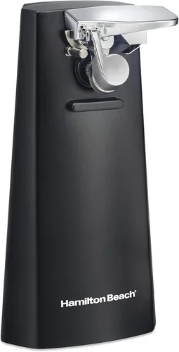 Hamilton Beach Abrelatas eléctrico extraalto automático con palanca de corte desmontable fácil de limpiar, almacenamiento para cable, afilador de