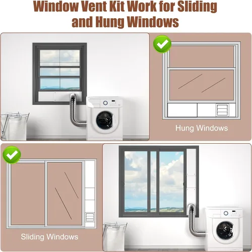Miniatura 3 de BJADE'S Kit de ventana de ventilación de secadora para manguera de ventilación de secadora de 4 pulgadas con cubierta de ventilación de secadora al
