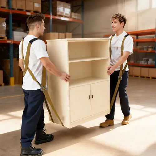 Miniatura 8 de VEVOR - Correas de mudanza, sistema de elevación para 2 personas con 2 correas de arnés, 2 de carga y 1 manual, correas ajustables para elevar