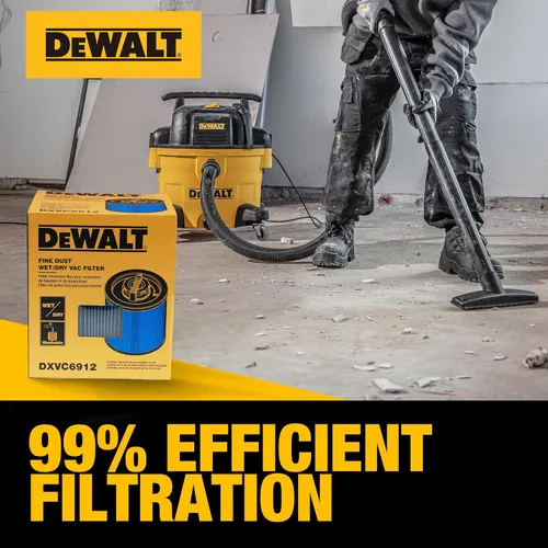 Miniatura 7 de DEWALT Filtro de vacío HEPA de repuesto DXVC6912, apto para aspiradora húmeda y seca de 6 a 16 galones, compatible con DXV06P, DXV09P, DXV09PA