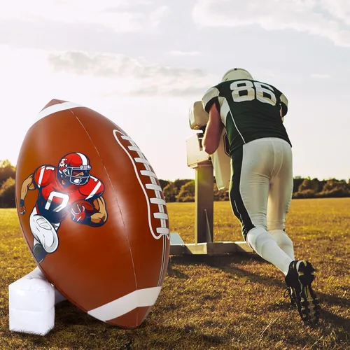 Miniatura 2 de Bencailor Decoración de fiesta de fútbol gigante de 71 pulgadas, juego de fútbol inflable gigante con juego de camiseta para juego, grandes pelotas