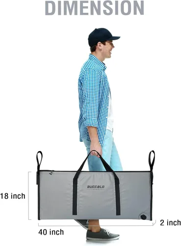 Miniatura 7 de Bolsa enfriadora térmica Buffalo Gear para peces, 40x18 pulgadas 48x18 pulgadas, a prueba de fugas, bolsa portátil impermeable, mantiene el hielo